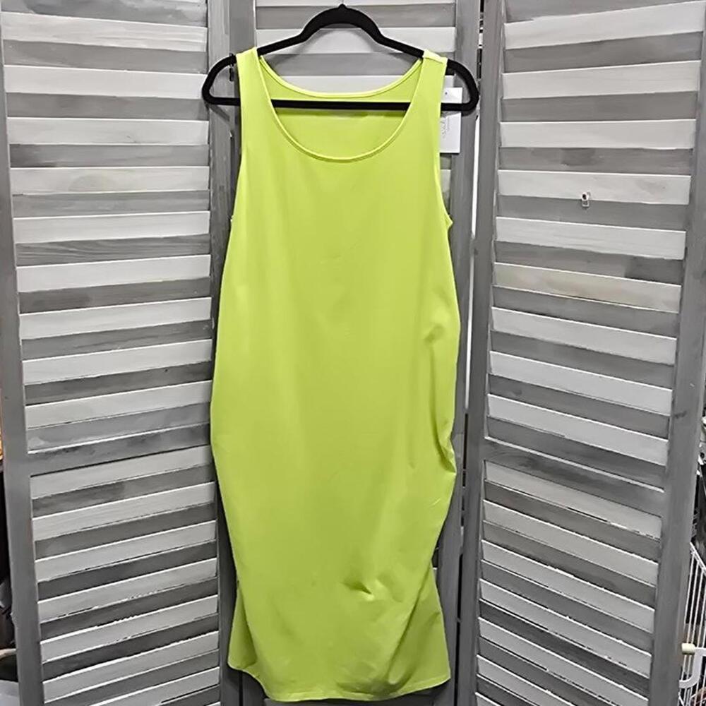 Isabel Maternity by Ingrid & Isabel Neon Lime Tank Maternity Dress